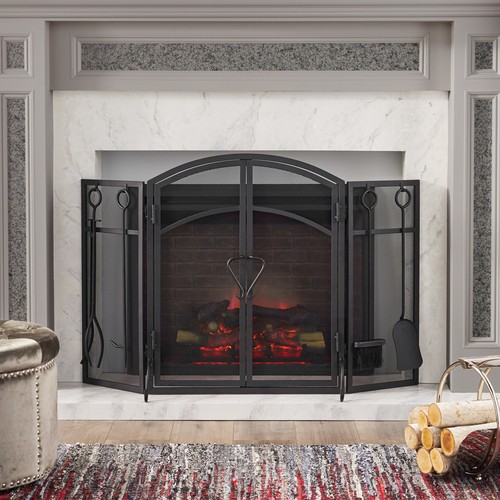 Panel folding fireplace - 3-panel,